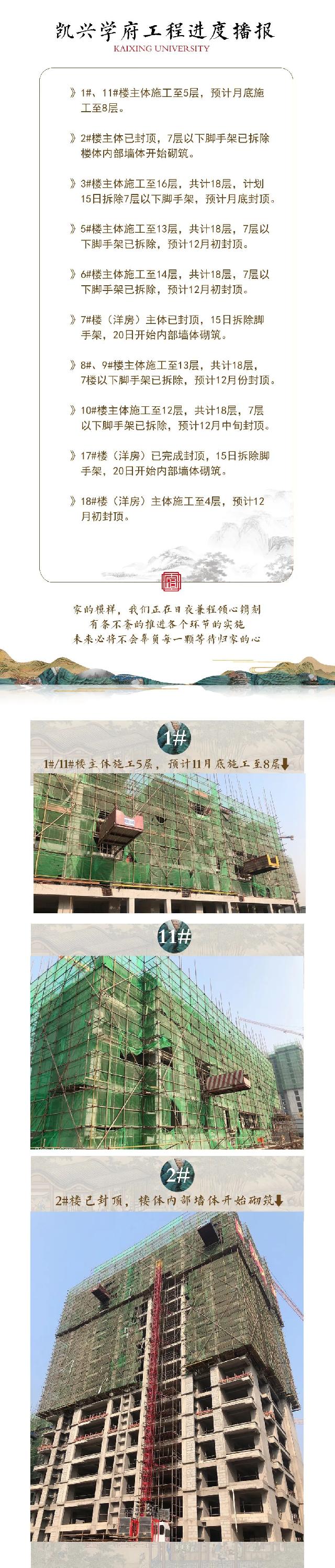 【凯兴学府】精雕细琢 11月工程播报，家音暖初冬