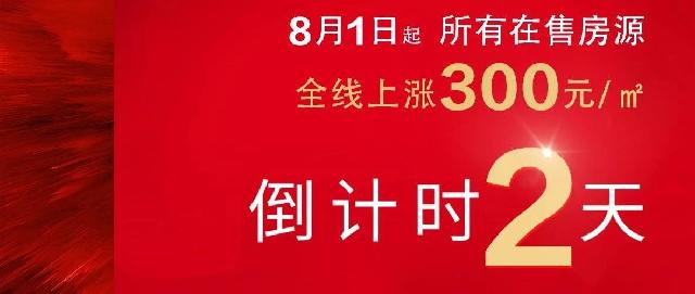 河畔天宸 | 欲购从速！8月1日起价格全线上涨！