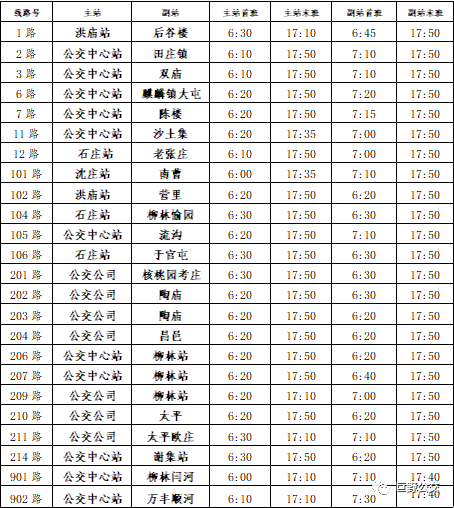 重要提醒！自10月10日起，巨野公交各线路运营时间调整。