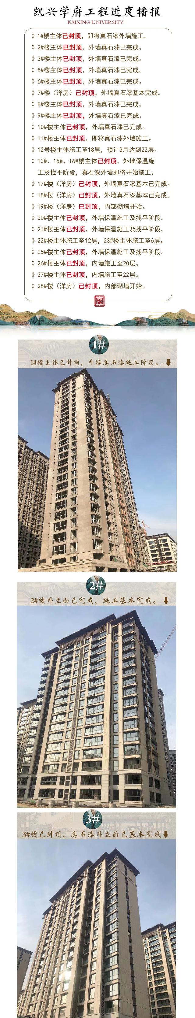 【凯兴学府】致业主丨2月工程进度播报,匠心打造美好吾“家”