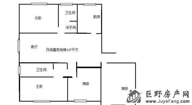 凤临嘉苑 4室2厅 147平米 毛坯 67万元